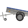 Garden Trailer 200 Kipp Einachsanhänger mit Stützrad und blauer Flachplane