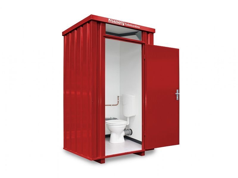 FLADAFI Toilettenbox TB, verzinkt, montiert, mit Einrichtung, 1.400 x 1.250 x 2.425 mm, F2701