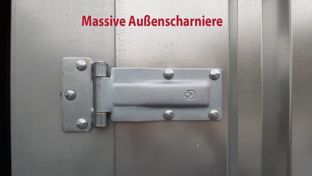 Container MC3, lackiert RAL 6005 Moosgrün, H 2090 x B 2142 x T 2950 mm, Tür stirnseitig einflügelig – Bild 12